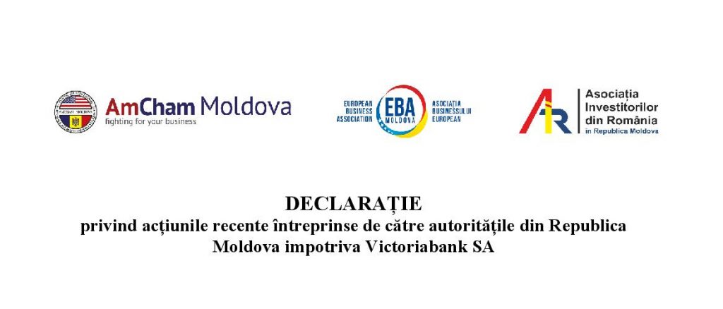 Declarație privind acțiunile recente întreprinse de către autoritălile din Republica Moldova împotriva Victoriabank. SA